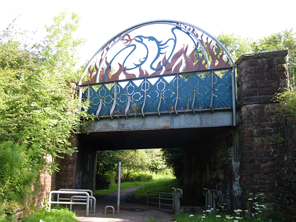 Bridge with sculpture on bikepath near Whitehaven