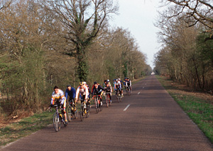French biking club riding near Chambord